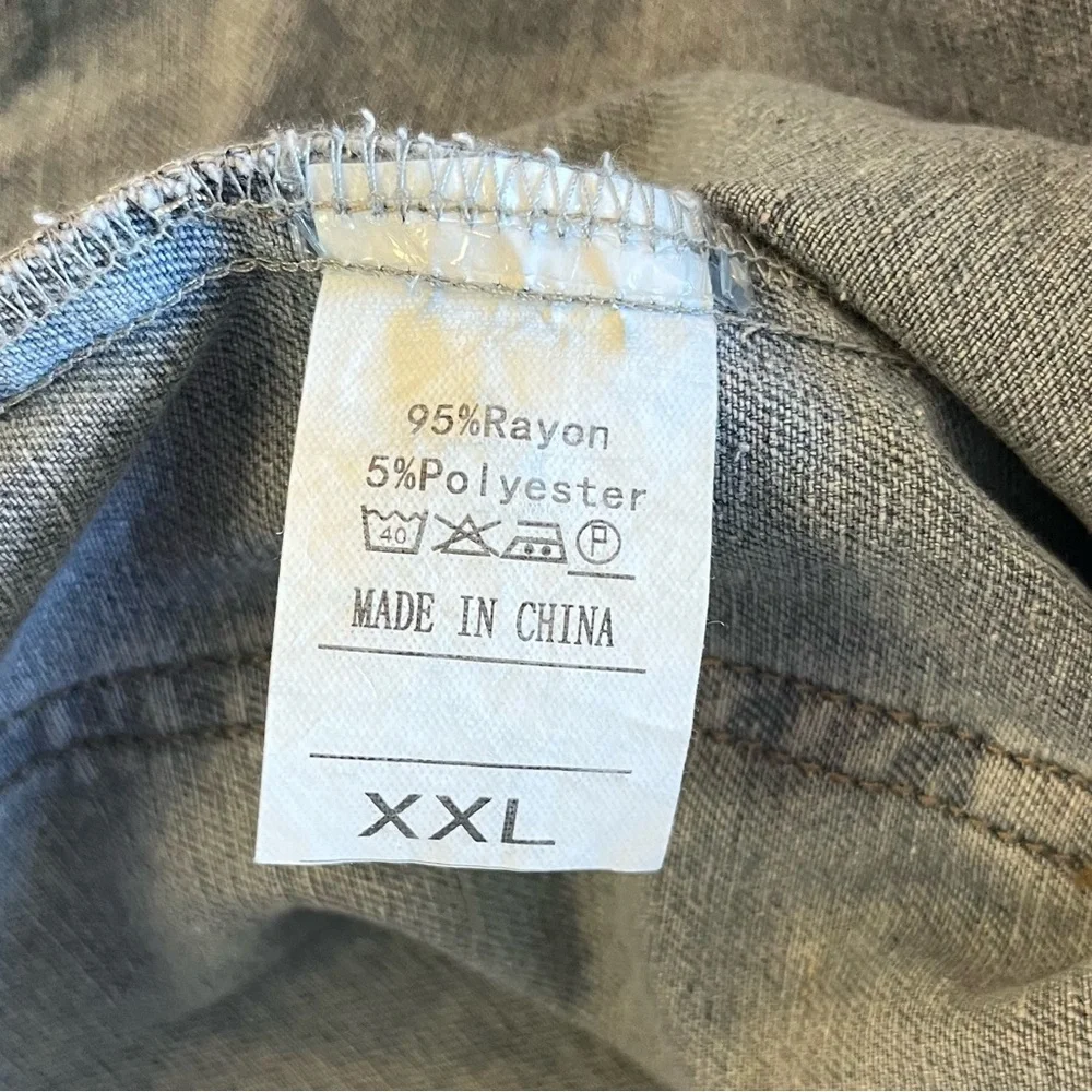 Shebote Denim Vest Size XXL Medium Wash Front Pockets - Picture 4 of 7